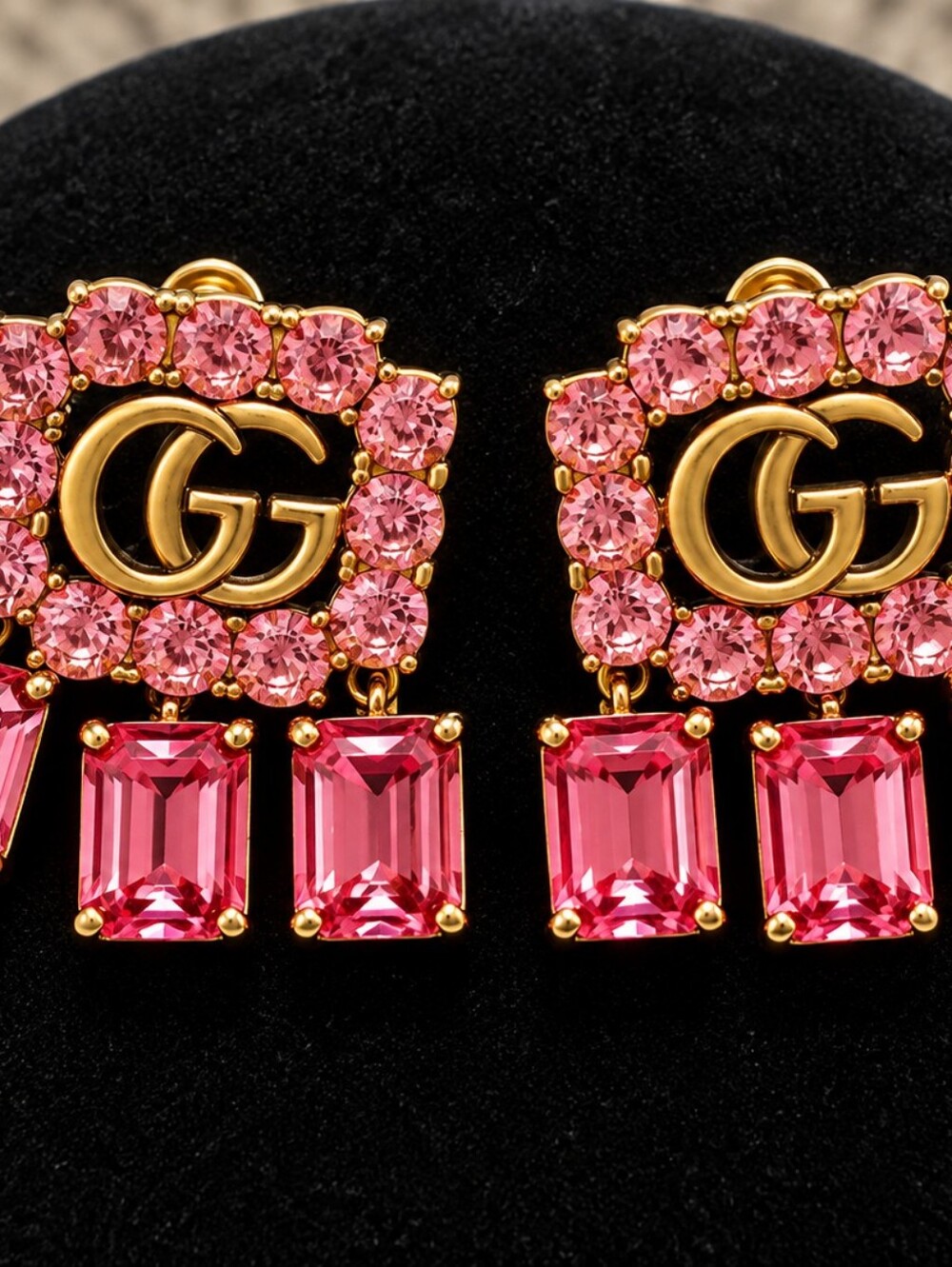 Elegant Pink Crystal Earrings